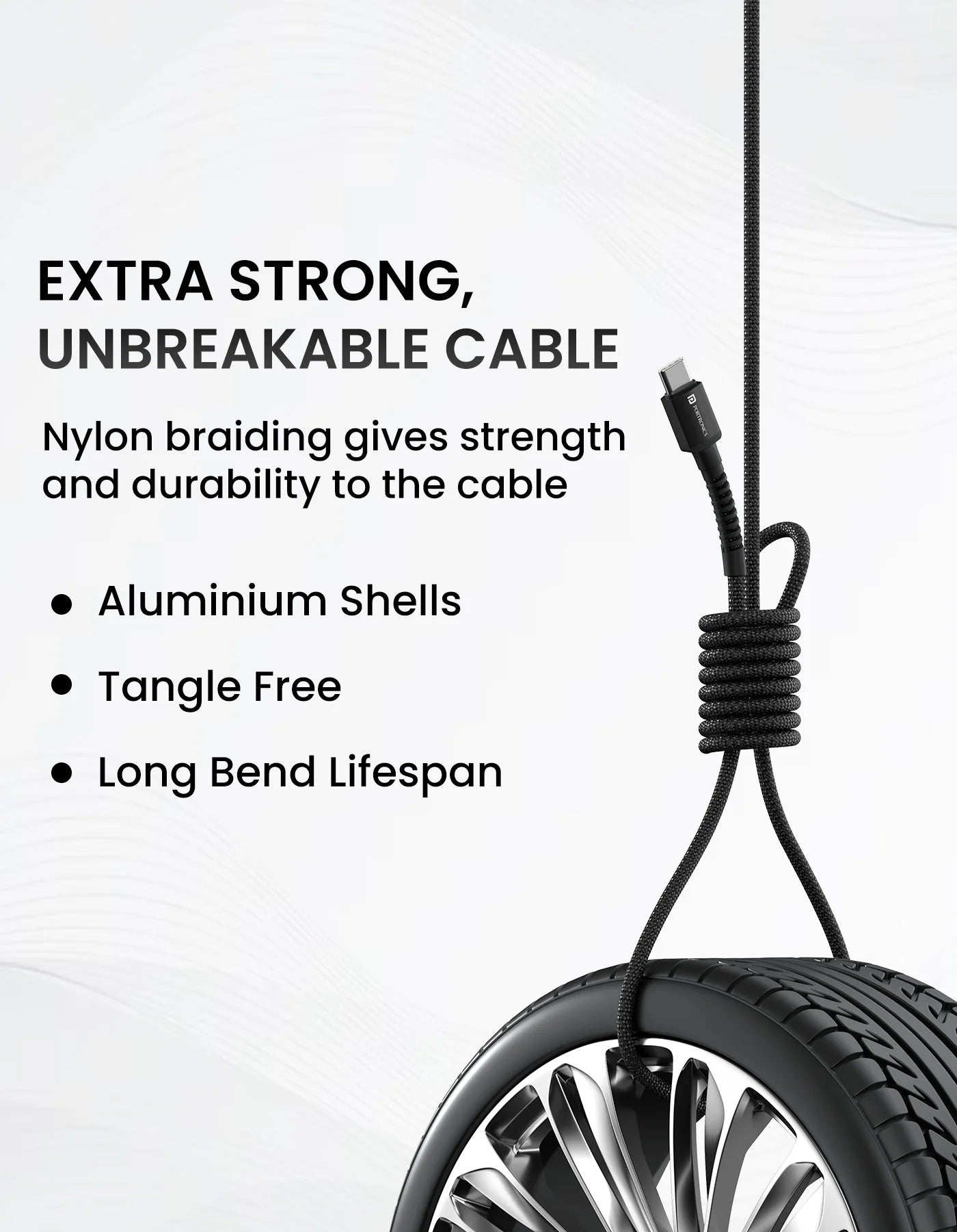 Portronics Konnect X 60W Type C to Type C Nylon Braided Cable 1M
